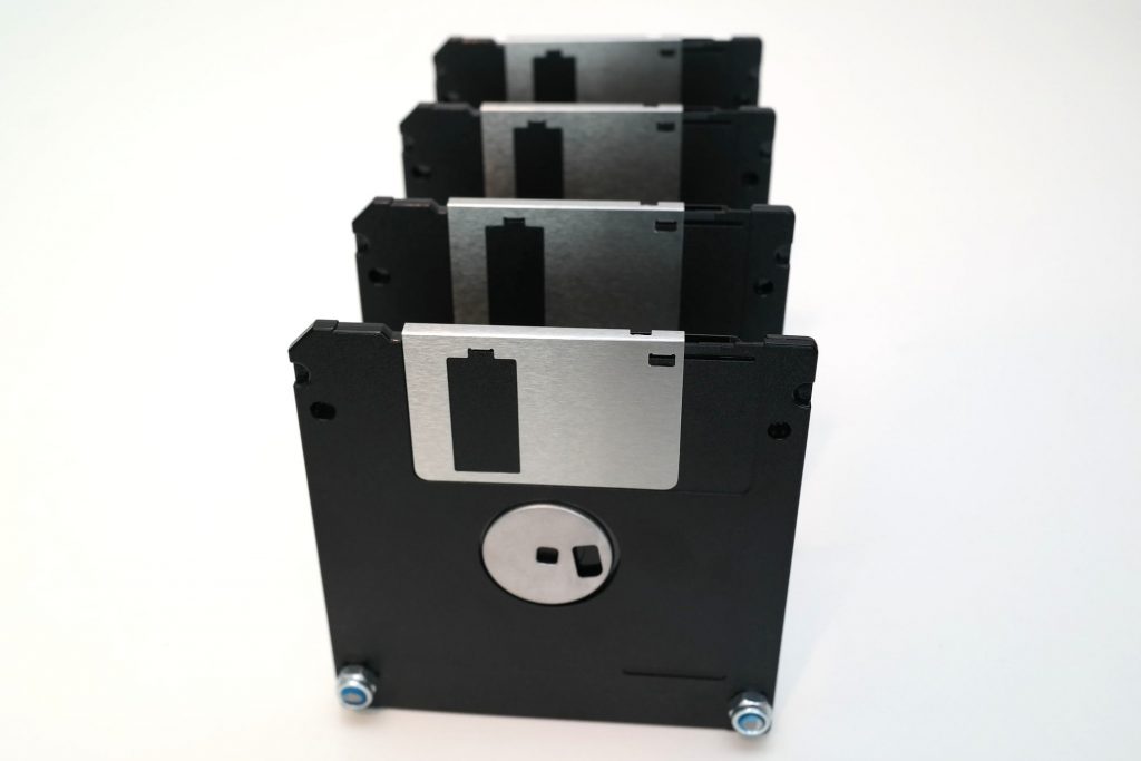 Floppy-Disk Briefsortierer, Ansicht von hinten